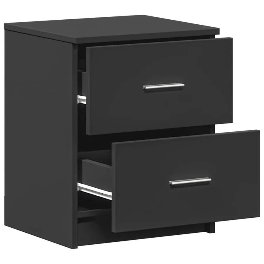 Tables de chevet (lot de 2) avec 2 tiroirs noires 40 x 36 x 50 cm - 5