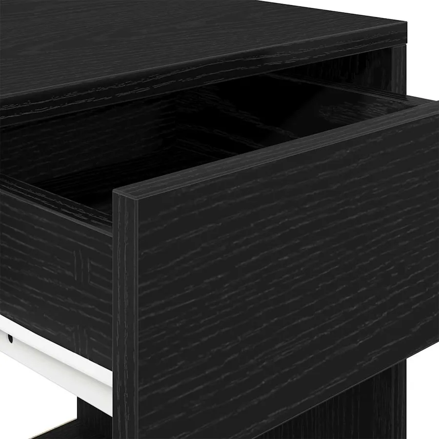 Table de chevet avec tiroir noir 35x34x66,5 cm - 8