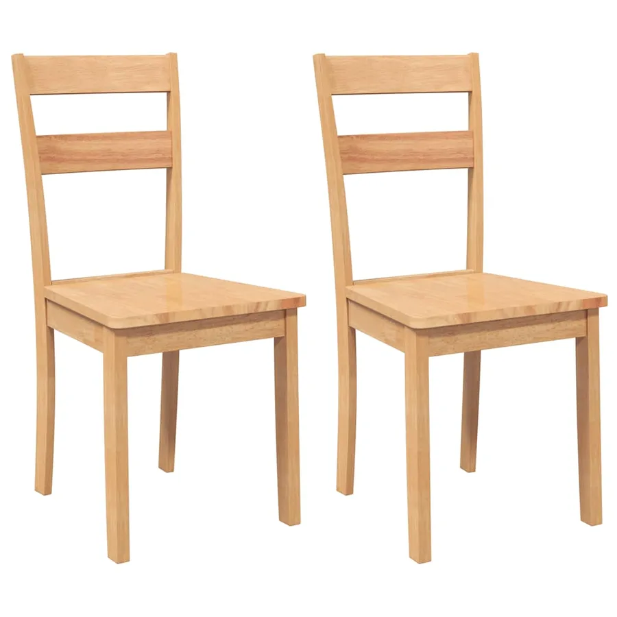 Chaises à manger 2 pcs bois massif naturel caoutchouc - 2