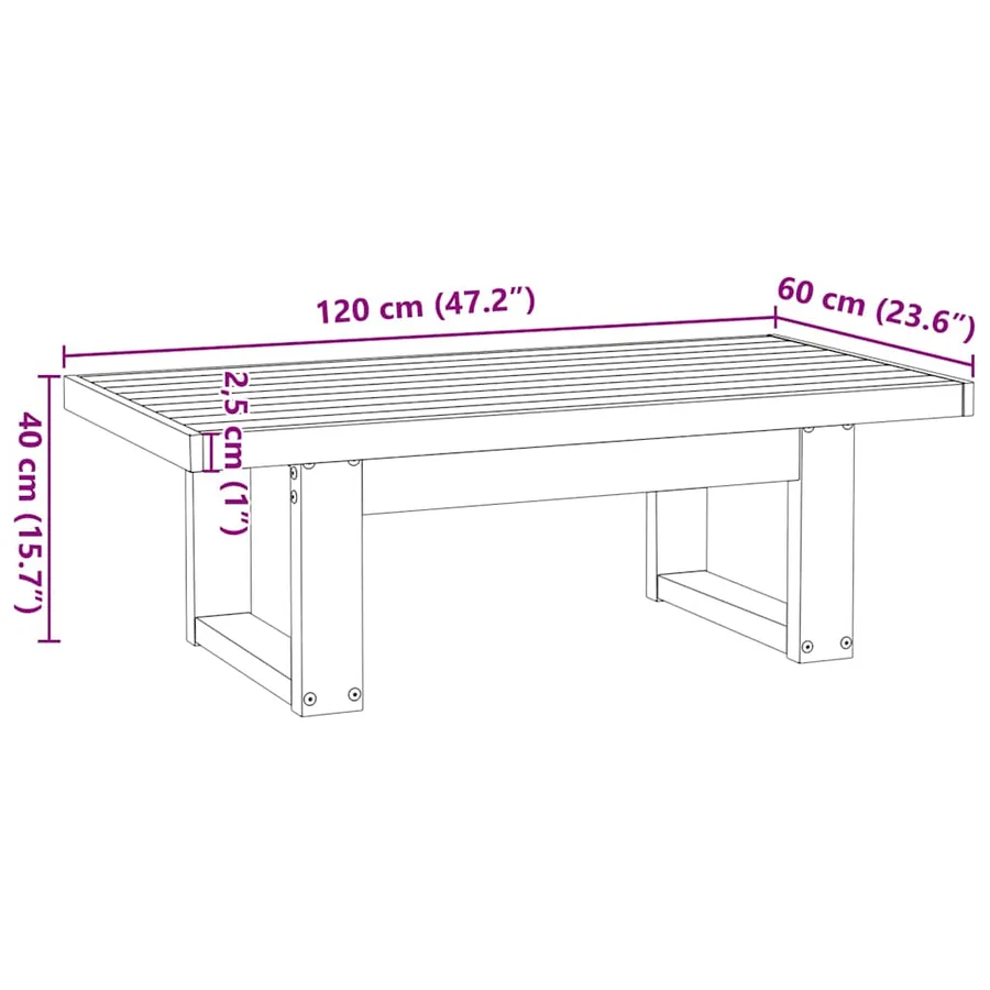 Table basse NOAIN pieds en forme de U 120x60x40 cm massif pin - 9