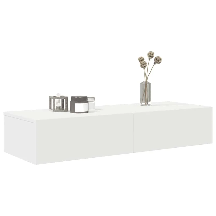 Étagère murale avec tiroirs blanc 100x36x19cm bois d'ingénierie - 3
