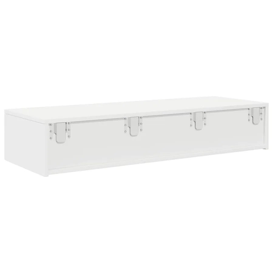 Étagère murale avec tiroirs blanc 100x36x19cm bois d'ingénierie - 6