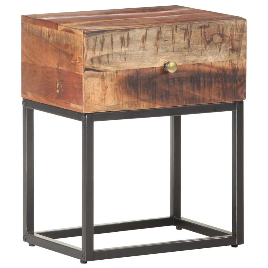 Table de chevet 40x30x50 cm Bois d'acacia brut - 8