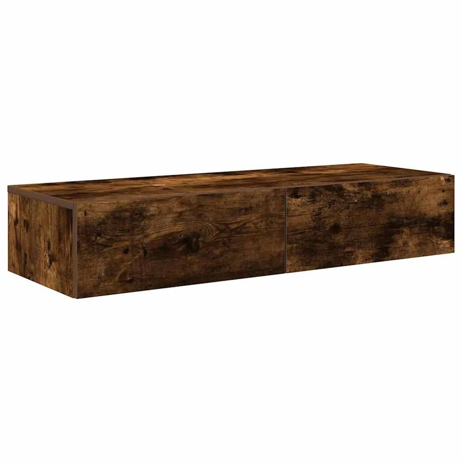 Étagère murale avec tiroirs chêne fumé bois d'ingénierie - 2