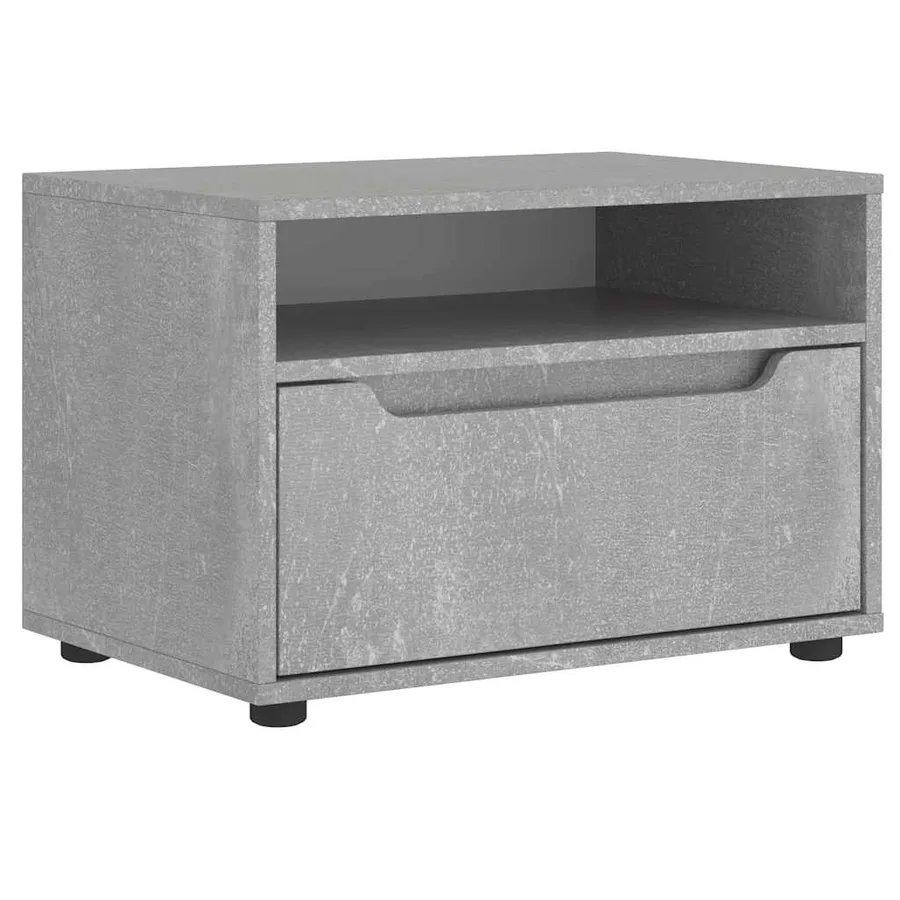 Meuble TV VISNES gris béton 60x40x38 cm bois d'ingénierie - 2