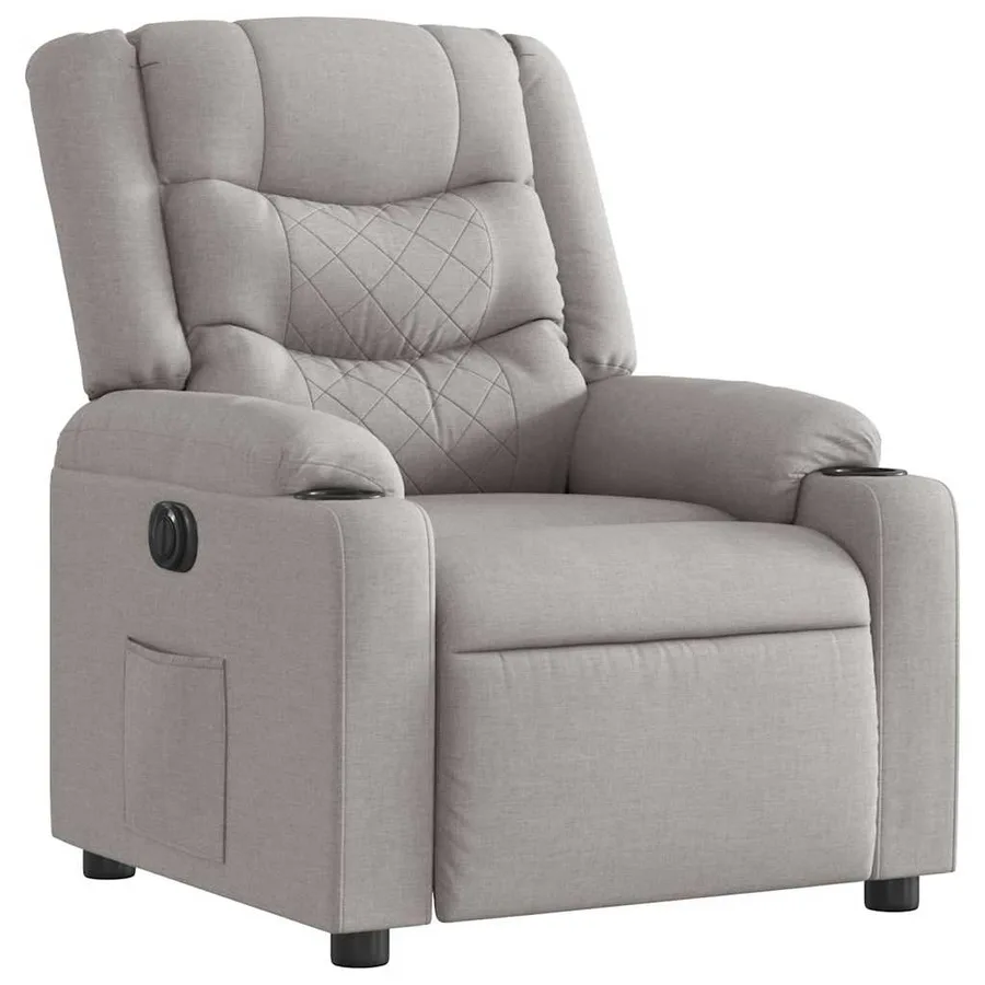 Fauteuil inclinable électrique gris nuage tissu - 6