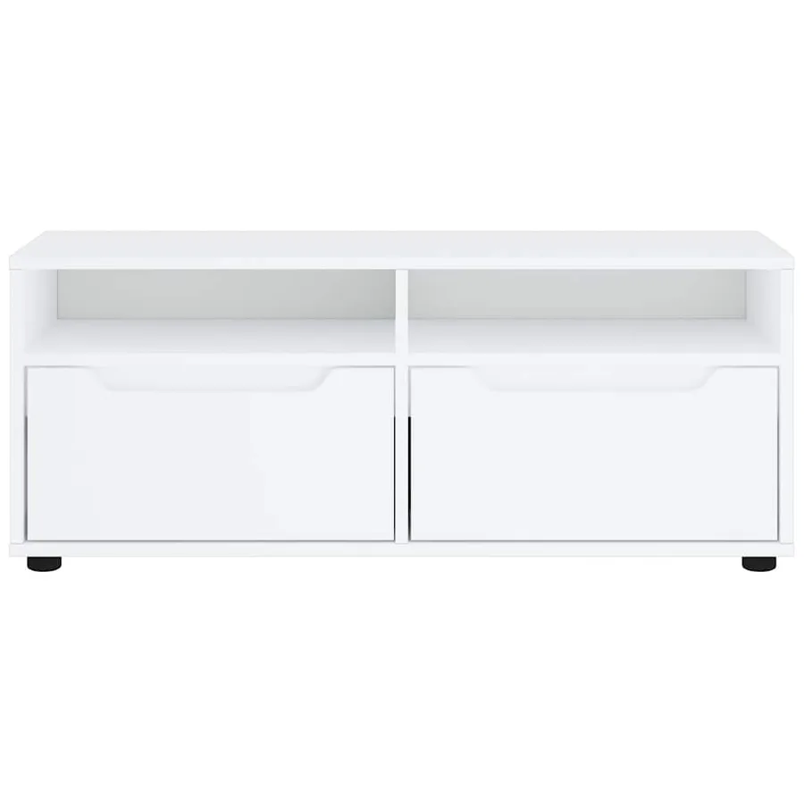 Meuble TV VISNES blanc 100x40x38 cm bois d'ingénierie - 5