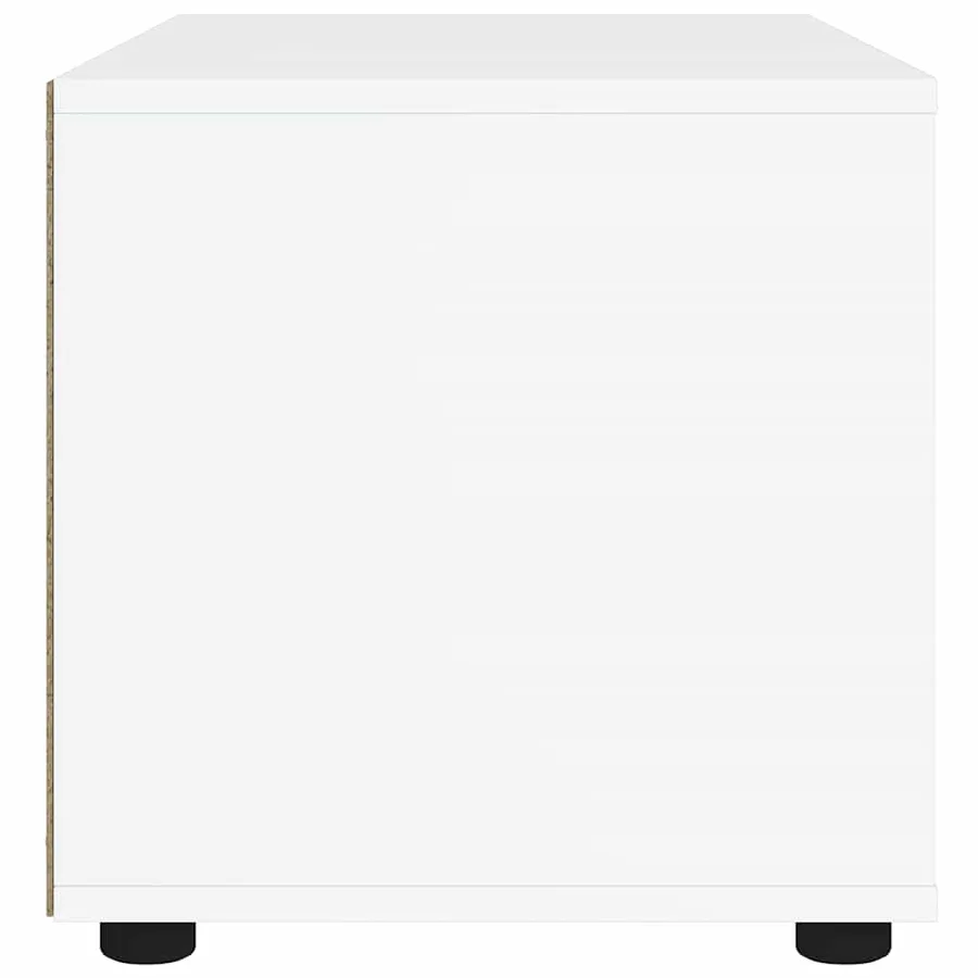 Meuble TV VISNES blanc 100x40x38 cm bois d'ingénierie - 7