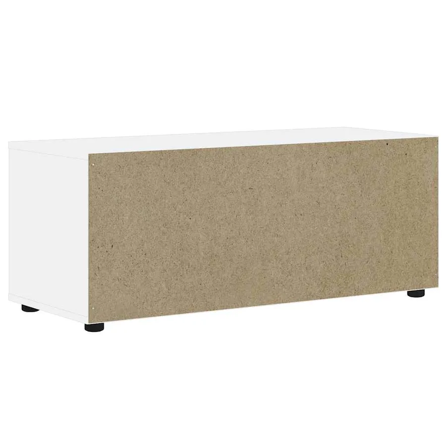 Meuble TV VISNES blanc 100x40x38 cm bois d'ingénierie - 8