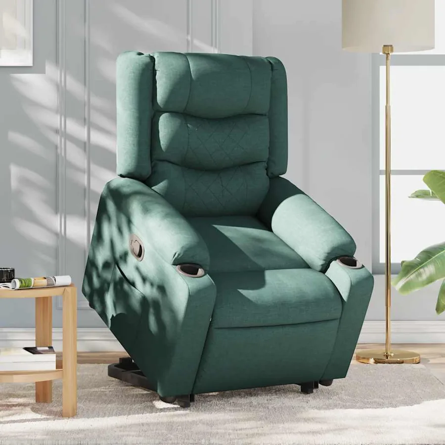 Fauteuil inclinable vert foncé tissu - 3