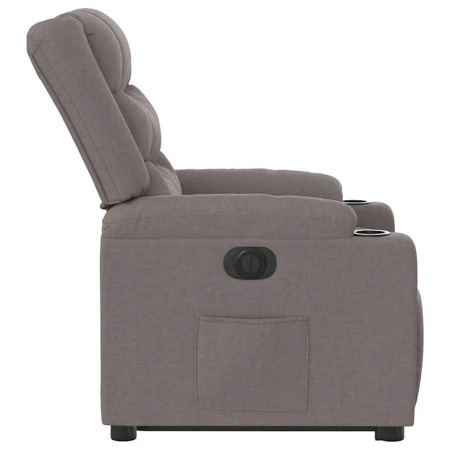 Fauteuil inclinable électrique taupe tissu - 7