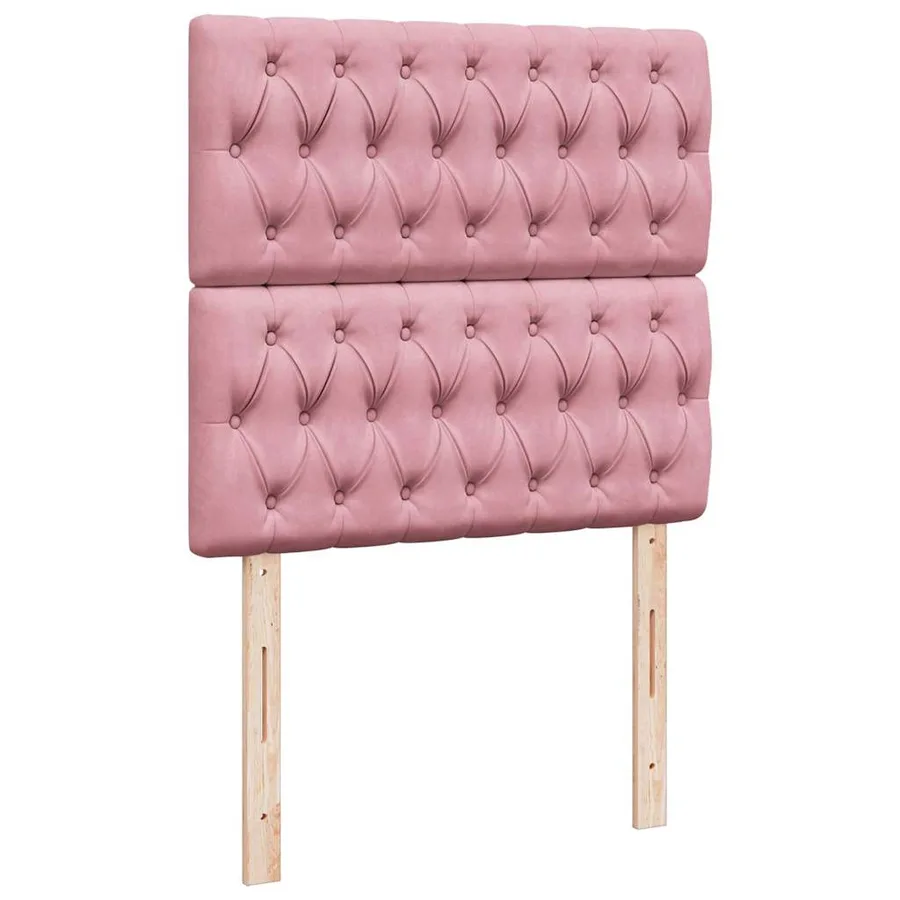 Cadre de lit ottoman avec matelas rose 100x200 cm velours - 12