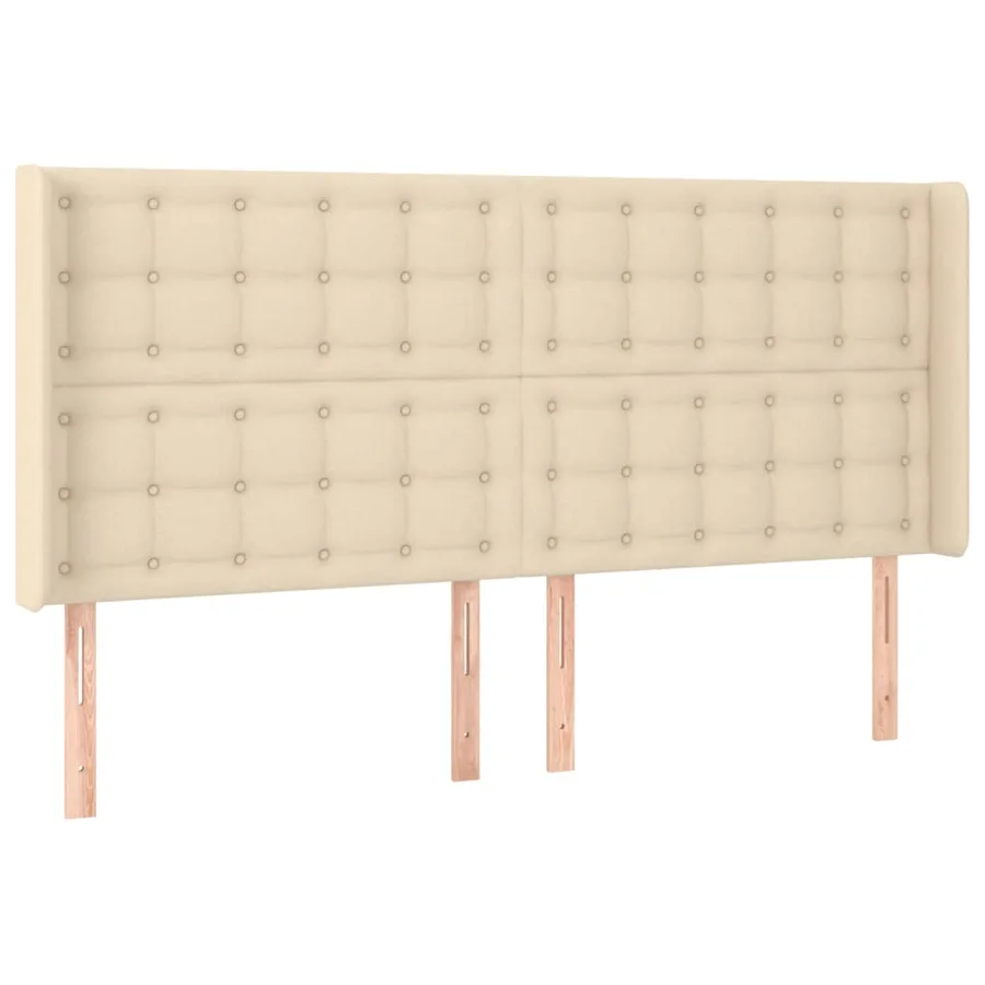 Tête de lit à LED Crème 163x16x118/128 cm Tissu - 3