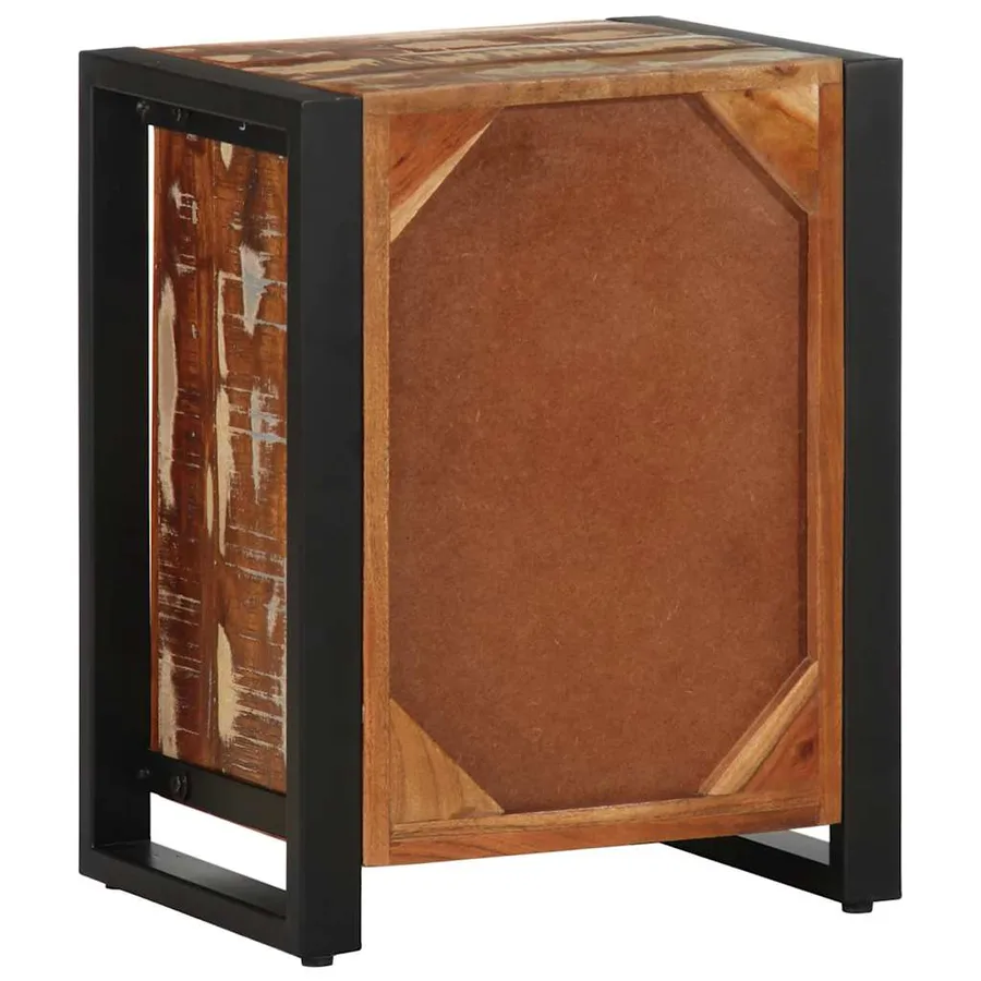 Table de chevet multicolore 40x30x50 cm bois de récupération - 6