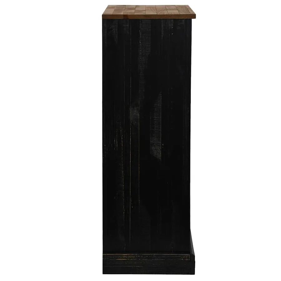 Armoire à vin HALDEN casiers à vin porte coulissante noir pin - 5