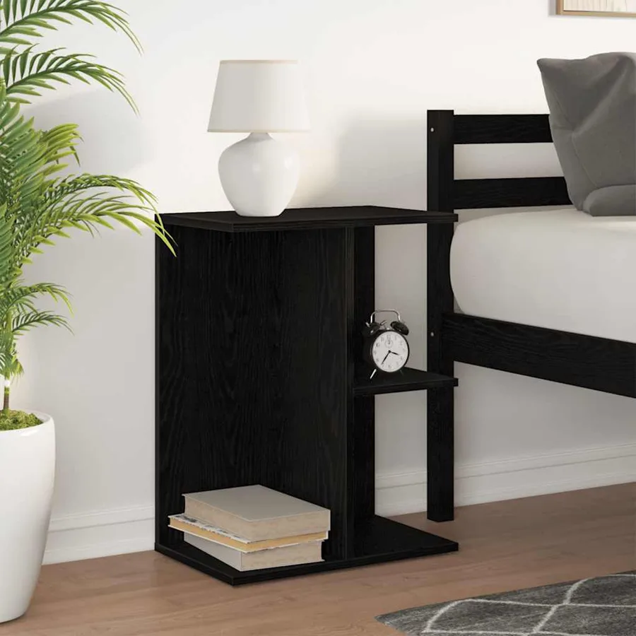 Table de chevet chêne noir 46,5x29x61 cm bois d’ingénierie - 3