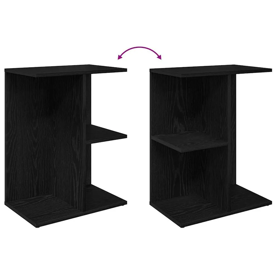 Table de chevet chêne noir 46,5x29x61 cm bois d’ingénierie - 7