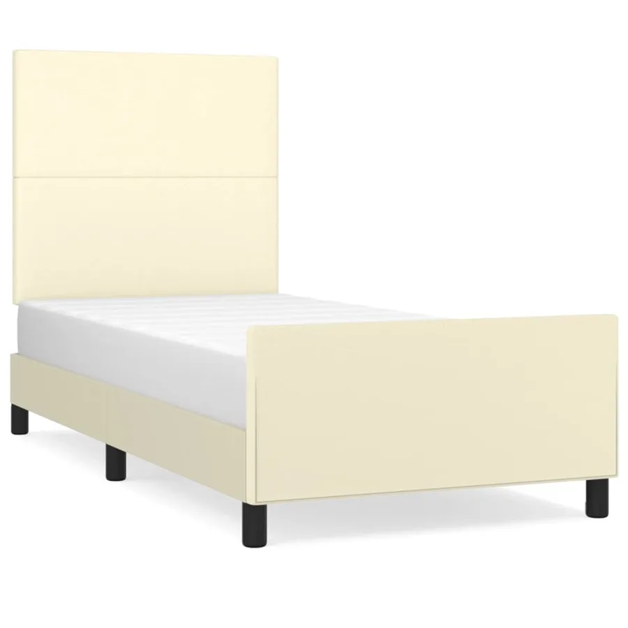 Cadre de lit sans matelas crème 80x200 cm similicuir - 2