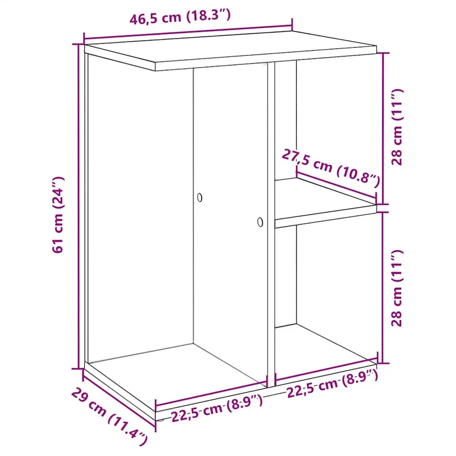 Table de chevet blanc 46,5x29x61 cm bois d’ingénierie - 10