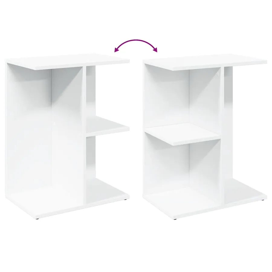 Table de chevet blanc 46,5x29x61 cm bois d’ingénierie - 7