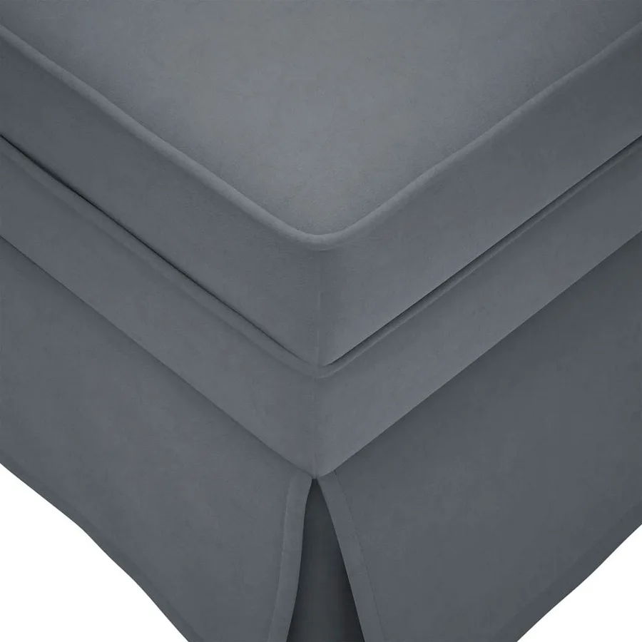 Fauteuil long et traversin accoudoir droit gris foncé velours - 7
