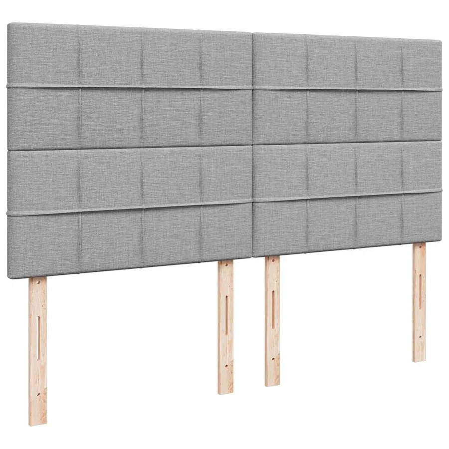 Cadre de lit ottoman et matelas gris clair 160x200cm tissu - 9
