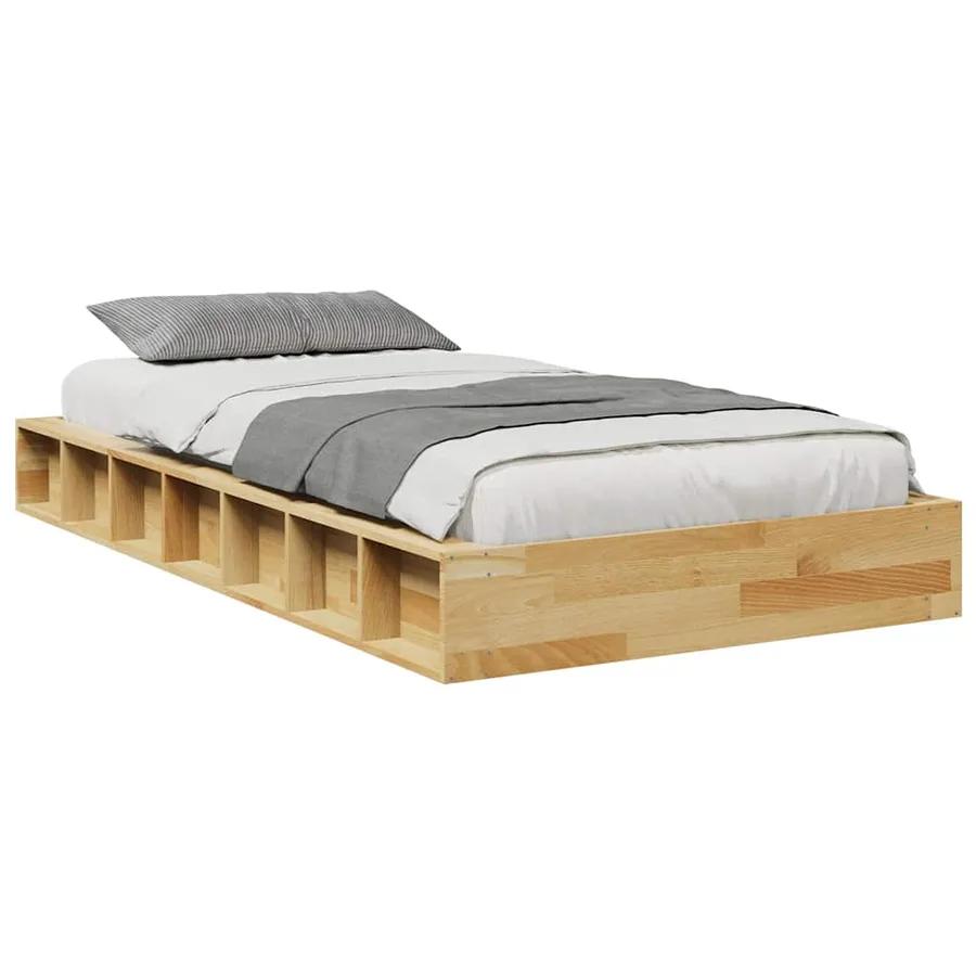 Cadre de lit sans matelas 80x200 cm bois massif de chêne - 5