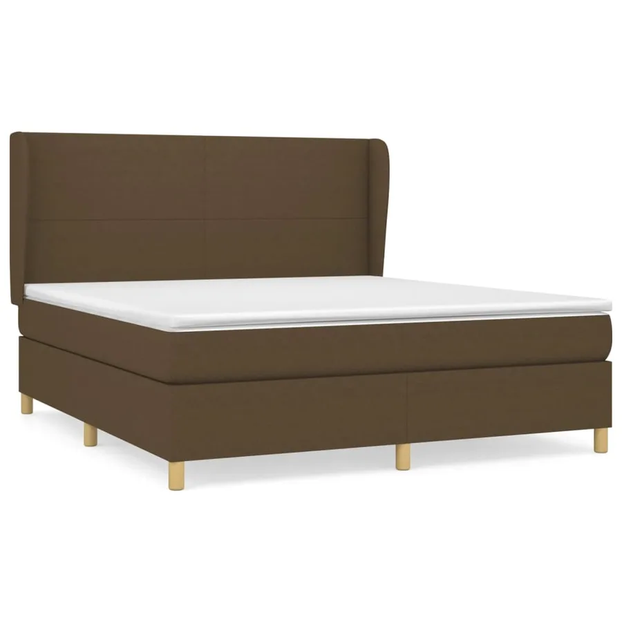 Sommier à lattes de lit avec matelas Marron foncé 160x200 cm - 2