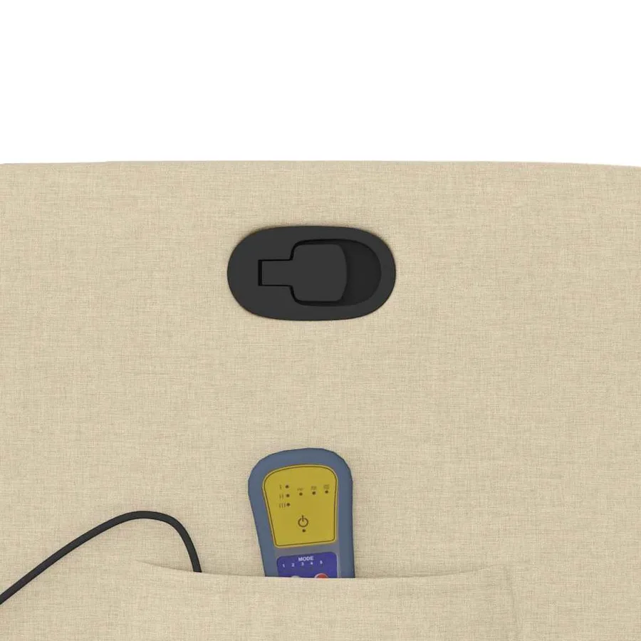 Fauteuil de massage inclinable Crème Tissu - 10