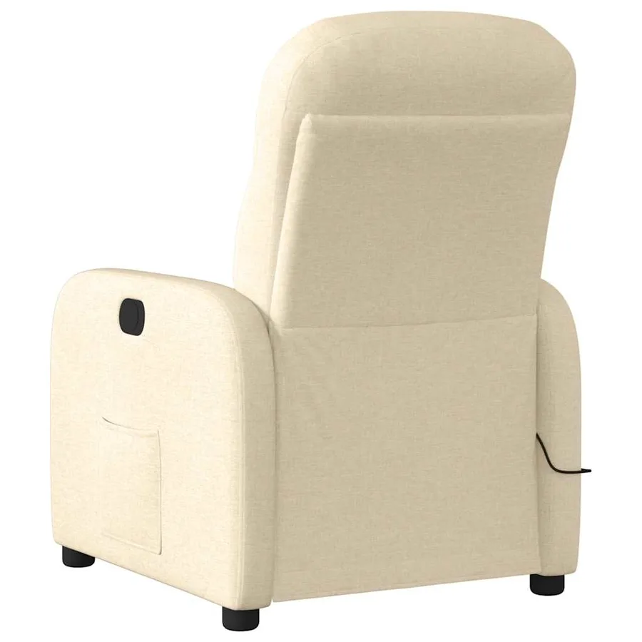 Fauteuil de massage inclinable Crème Tissu - 5
