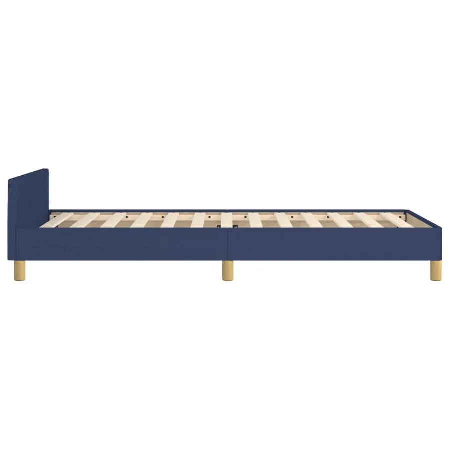 Cadre de lit sans matelas bleu 90x190 cm tissu - 7