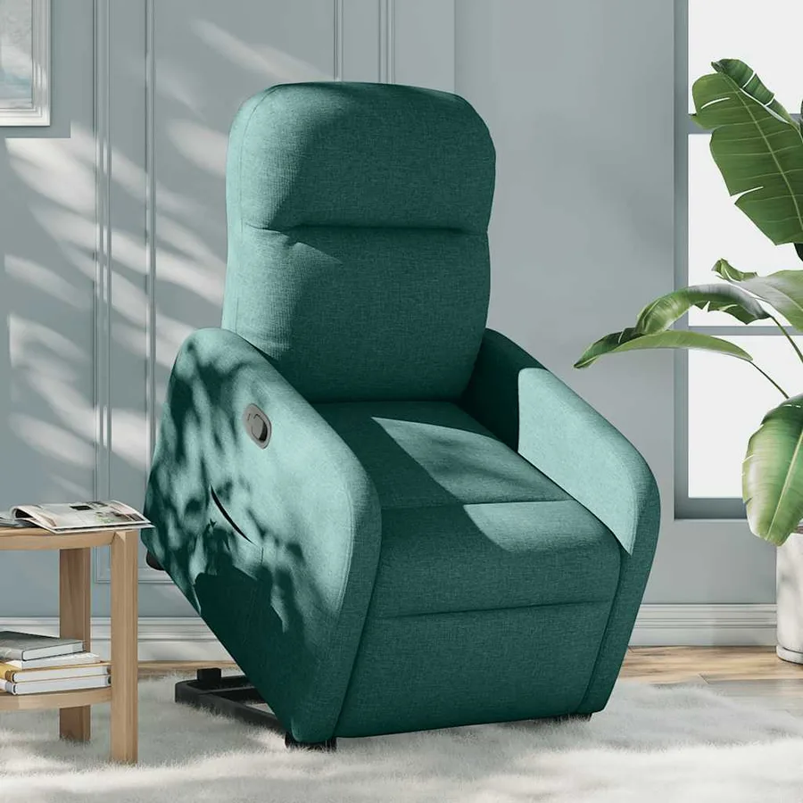 Fauteuil inclinable vert foncé tissu - 2