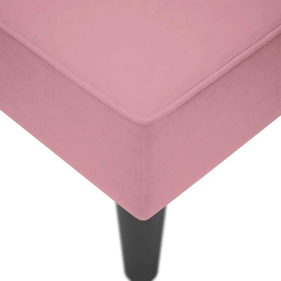 Fauteuil long avec accoudoir droit rose velours - 7