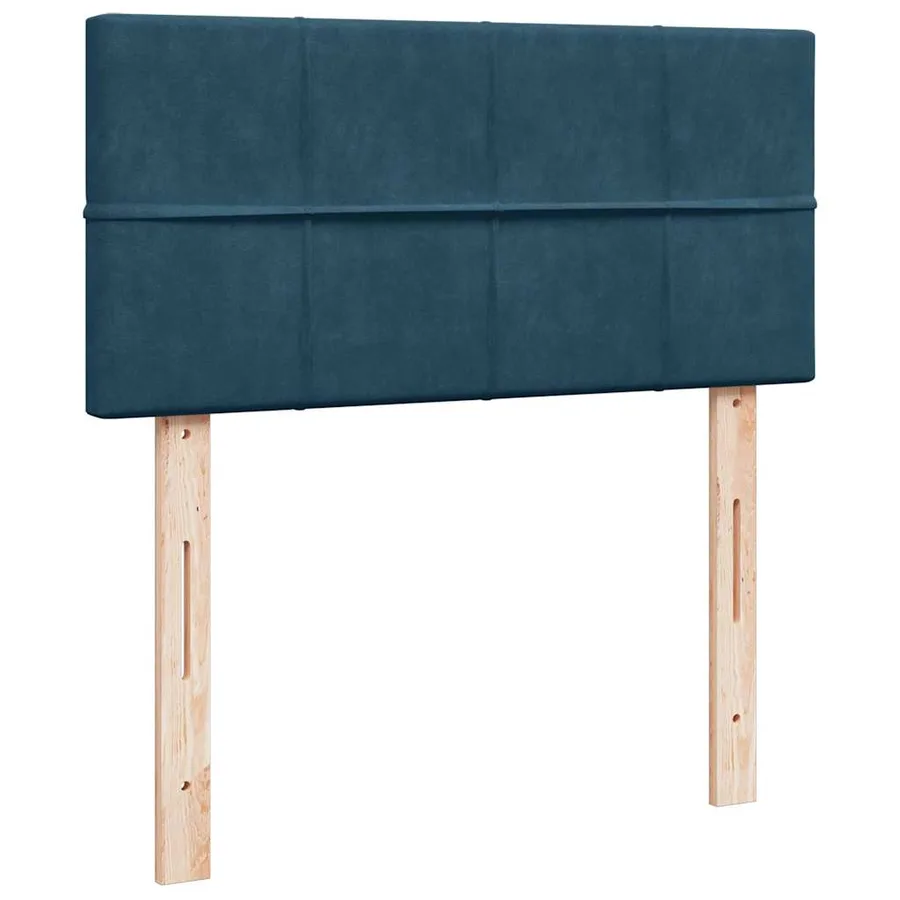 Cadre de lit ottoman avec matelas bleu foncé 90x200 cm velours - 8