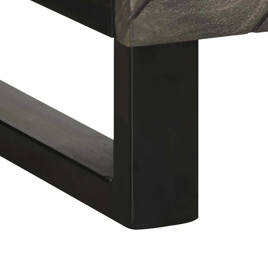 Buffet noir 60x33x75 cm bois massif de manguier - 8