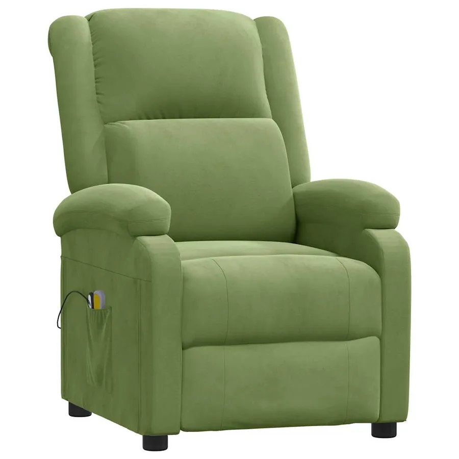Fauteuil électrique de massage Vert clair velours - 3