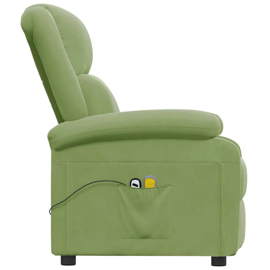 Fauteuil électrique de massage Vert clair velours - 5