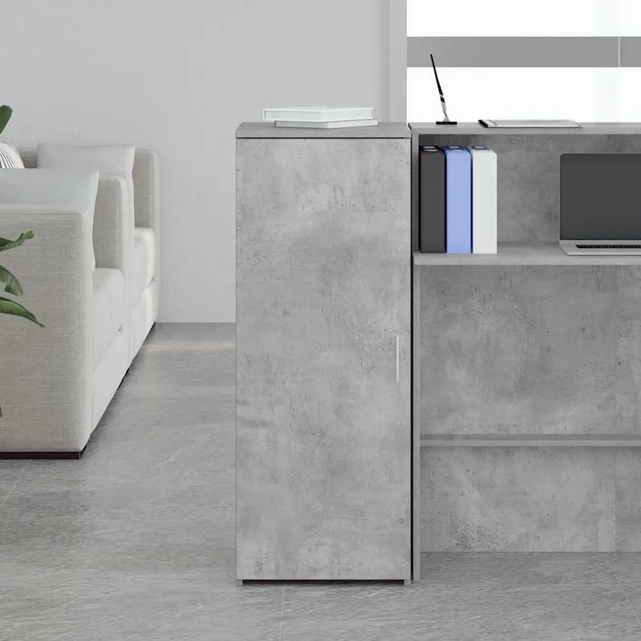 Armoire de rangement gris béton 40x45x103,5cm bois d'ingénierie - 3