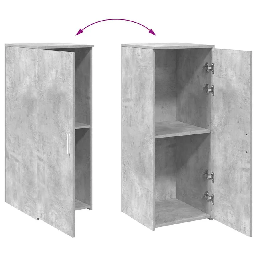 Armoire de rangement gris béton 40x45x103,5cm bois d'ingénierie - 8