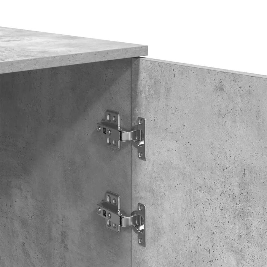 Armoire de rangement gris béton 40x45x103,5cm bois d'ingénierie - 9