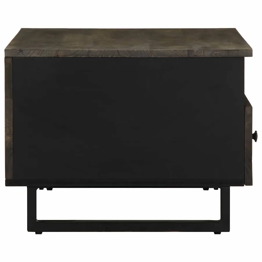 Table basse noir 80x54x40 cm bois massif de manguier - 4
