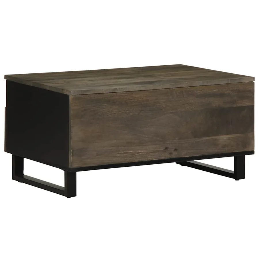 Table basse noir 80x54x40 cm bois massif de manguier - 5