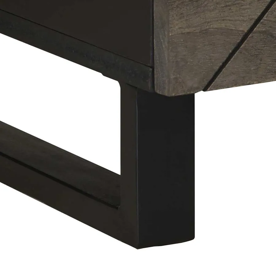 Table basse noir 80x54x40 cm bois massif de manguier - 8