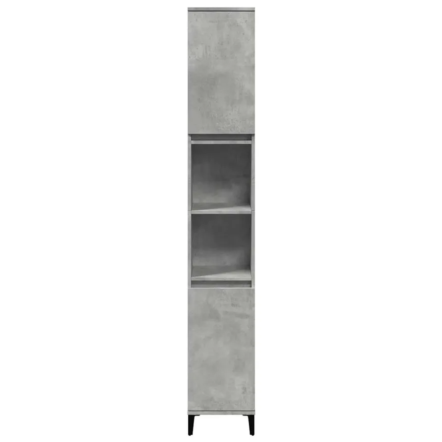 Ensemble de meubles de salle de bain 3 pcs gris béton - 5