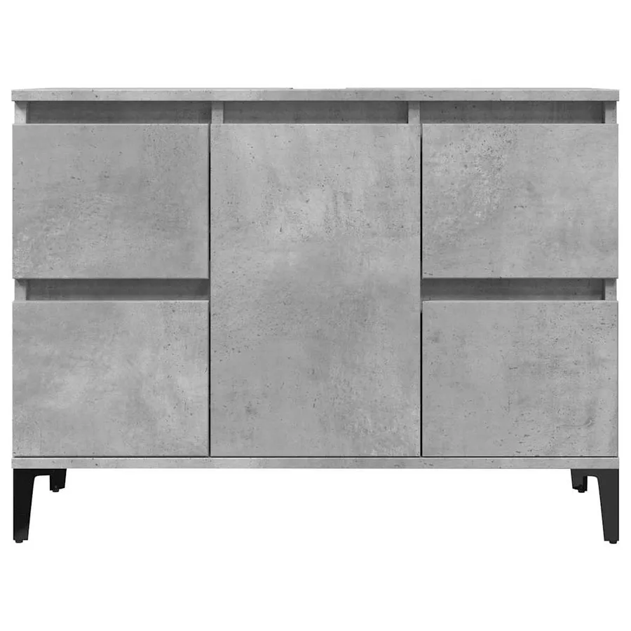 Ensemble de meubles de salle de bain 3 pcs gris béton - 9