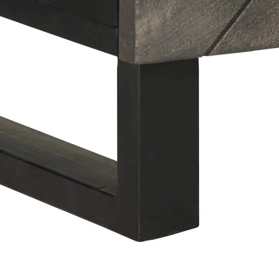 Table de chevet noir 50x33x60 cm bois de manguier massif - 8