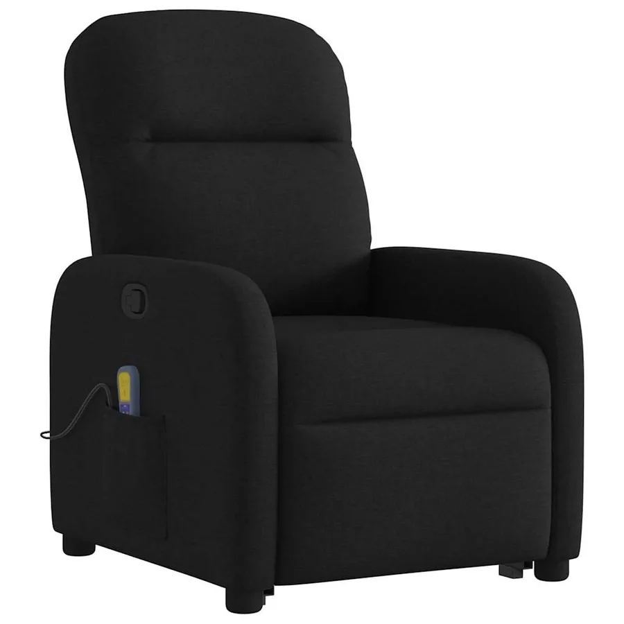 Fauteuil de massage inclinable Noir Tissu - 4
