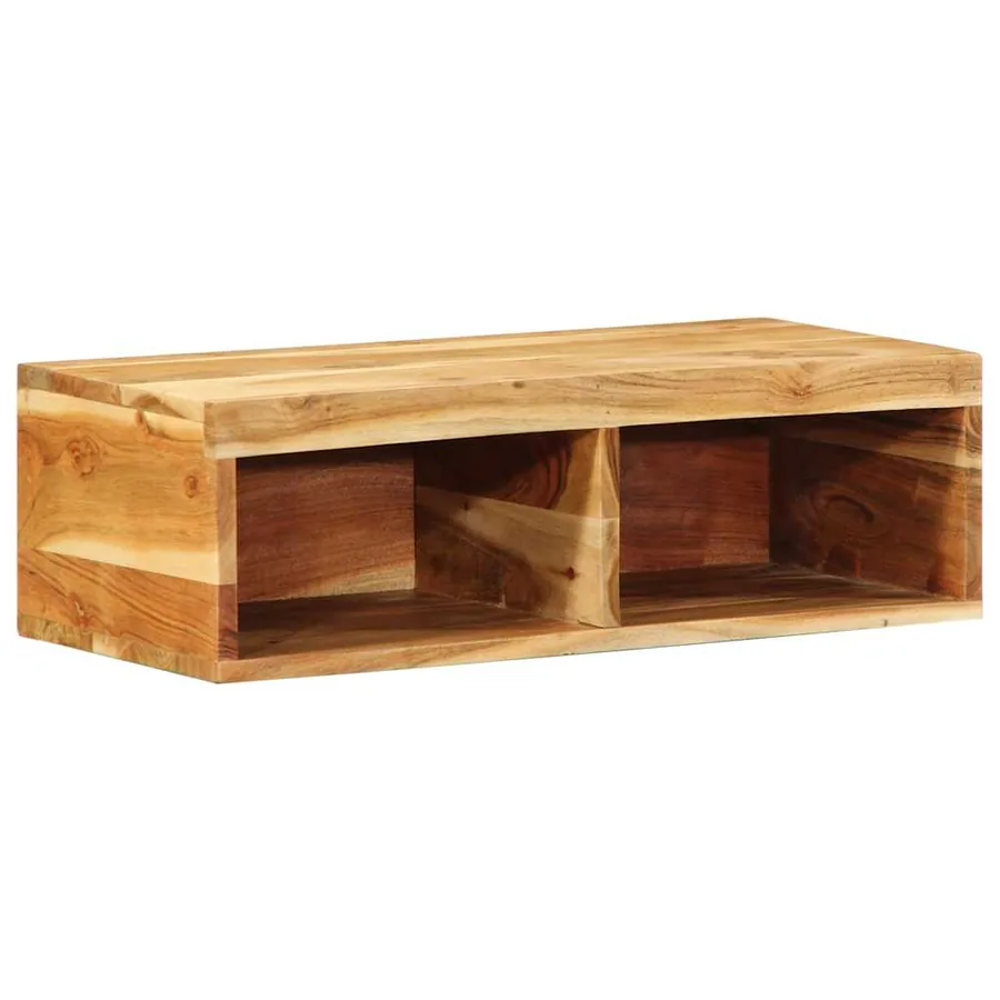 Meuble TV mural 60x30x19 cm bois massif d'acacia