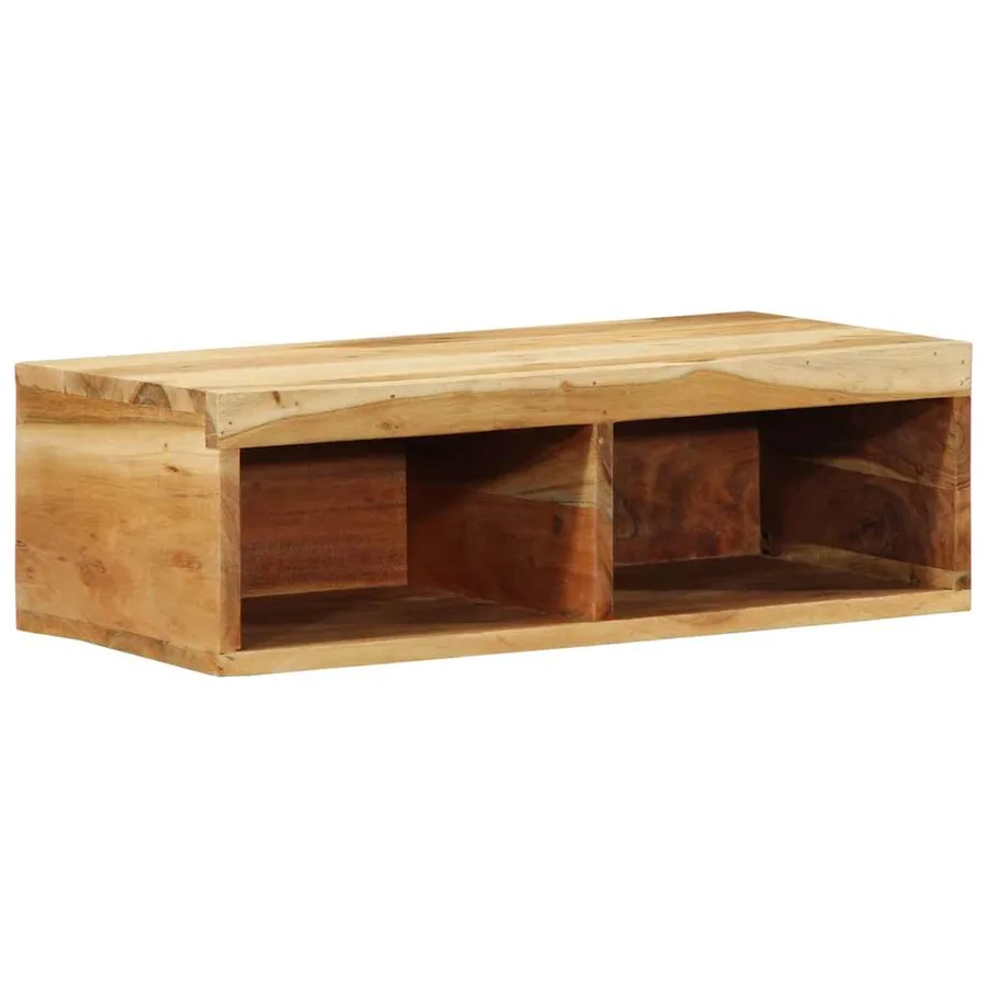 Meuble TV mural 60x30x19 cm bois massif d'acacia - 2
