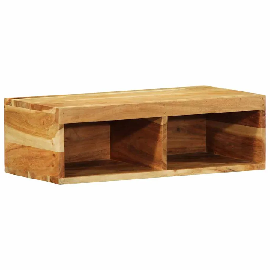 Meuble TV mural 60x30x19 cm bois massif d'acacia - 3
